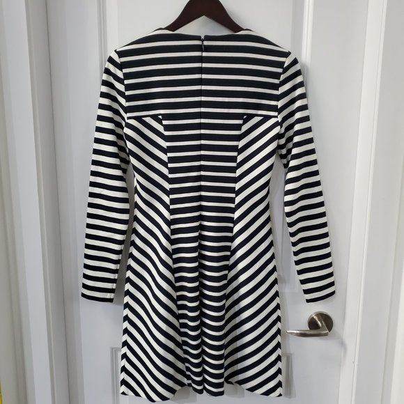 MICHAEL - Michael Kors longsleeve A-line striped dress. - Picture 2 of 9